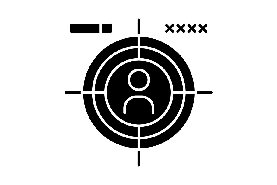 First-person shooter glyph icon in Icons - product preview 8