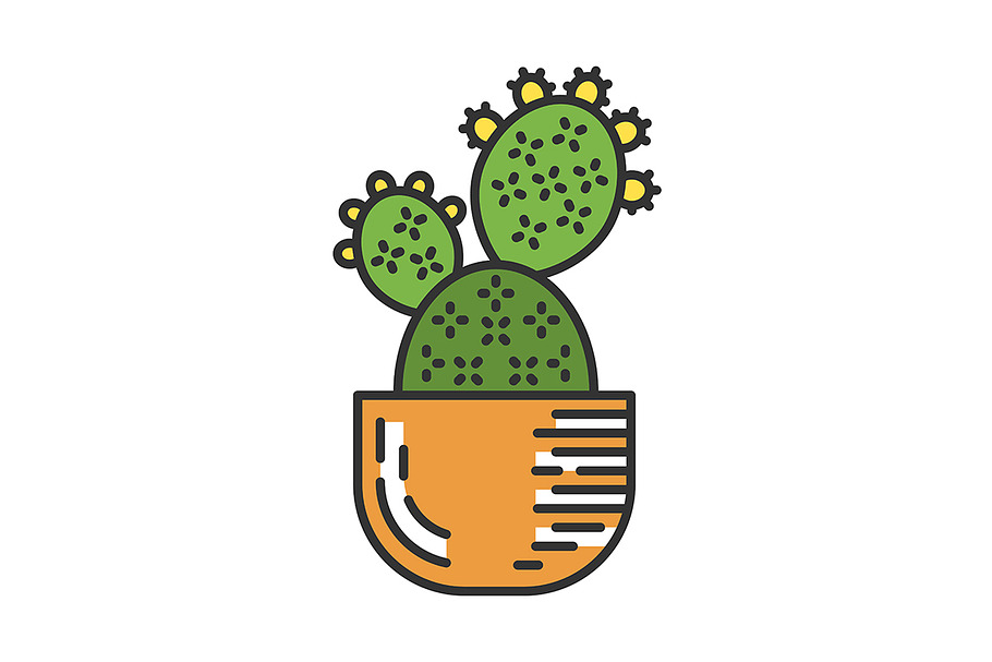 Prickly pear cactus in pot icon in Icons - product preview 8