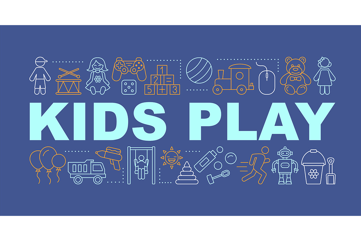 Kids toys word concepts banner in Icons - product preview 8