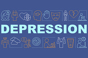 Depression word concepts banner