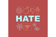Hate word concepts banner