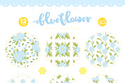 Blue Flower Seamless Patterns