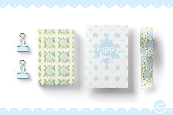 Blue Flower Seamless Patterns in Patterns - product preview 1