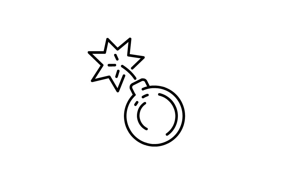 Animation Round Bomb Exploding Mono