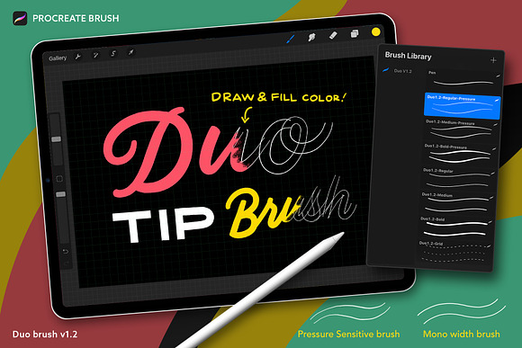 Procreate Duo Brush (1.2) in Add-Ons - product preview 1