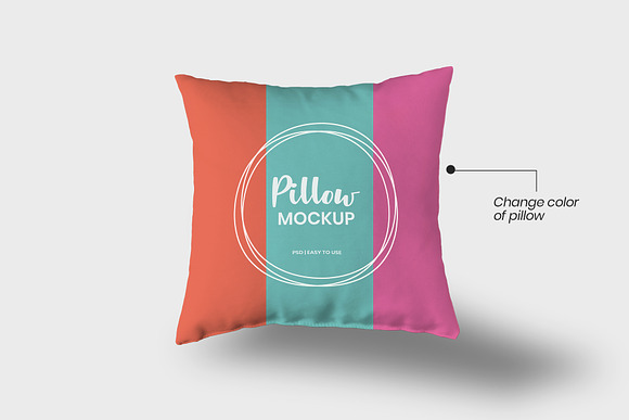 Realistic White Pillow Mockup in Product Mockups - product preview 1