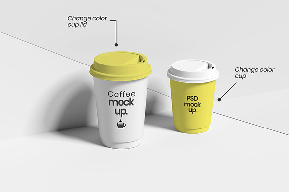 Realistic White Cup Mockups in Product Mockups - product preview 1
