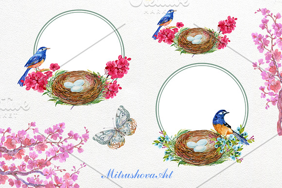 springtime. watercolor clipart in Objects - product preview 2