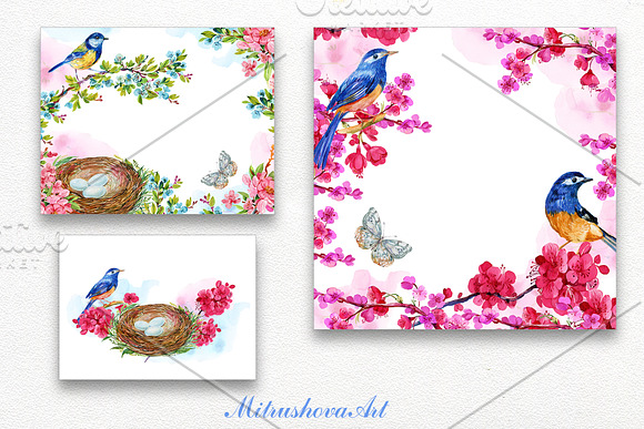 springtime. watercolor clipart in Objects - product preview 4