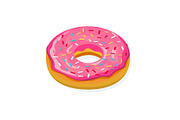 donut with pink glaze.