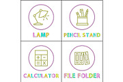 Linear Icons Templates with Office