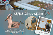 Artist collection. Art supplies