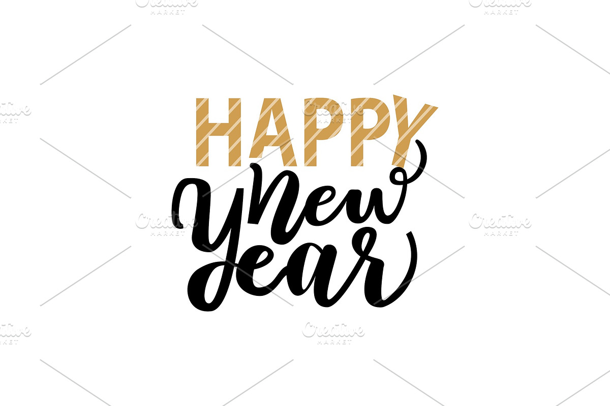 Happy New Year Lettering Text with in Objects - product preview 8