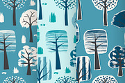 Vector Set of Winter Trees