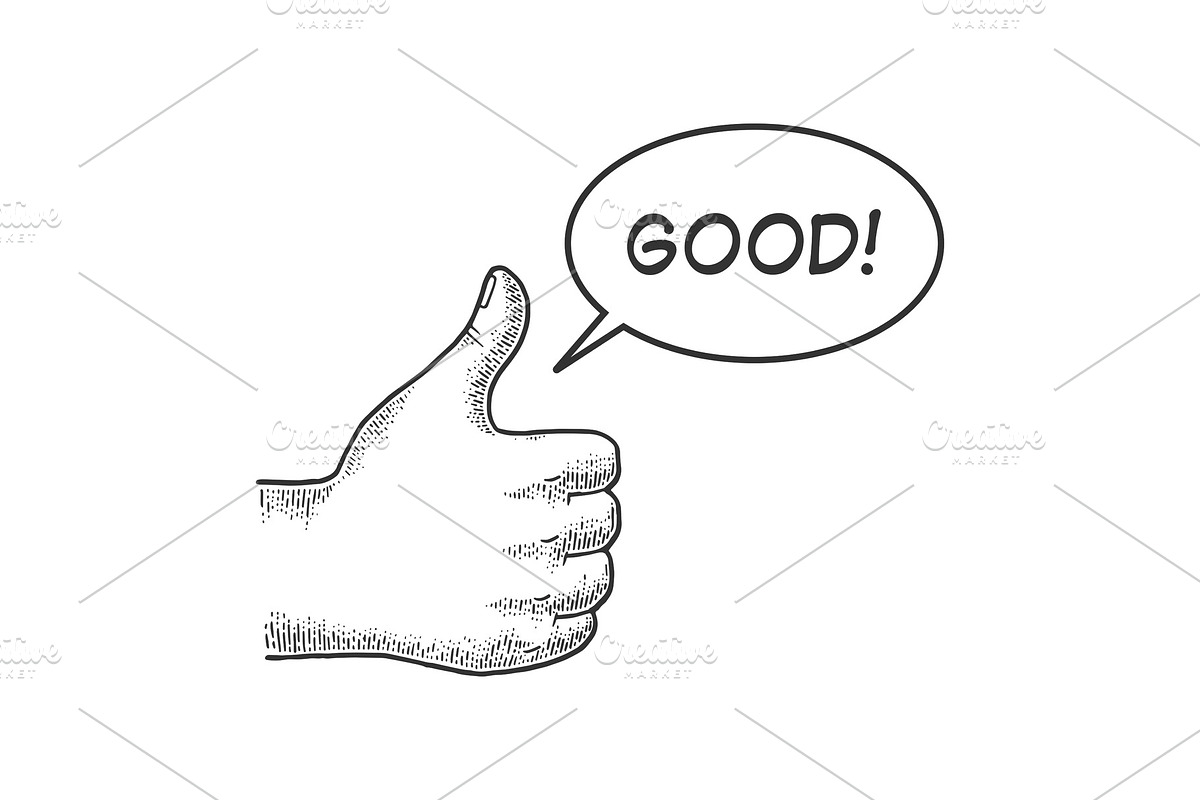 Thumb up hand gesture sketch vector in Illustrations - product preview 8