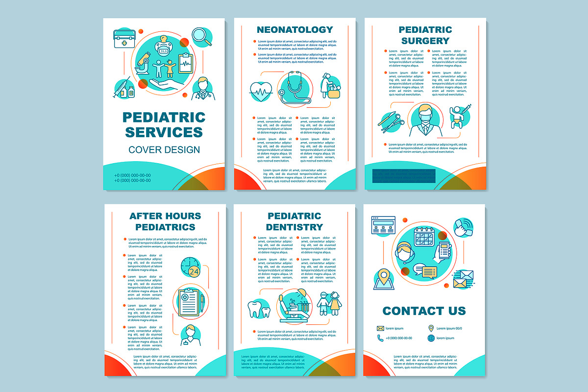 Pediatric services brochure template in Brochure Templates - product preview 8