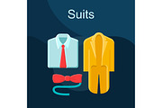 Suits flat concept vector icon
