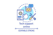 Tech support online concept icon