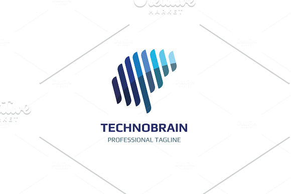 Techno Brain Logo in Logo Templates - product preview 3