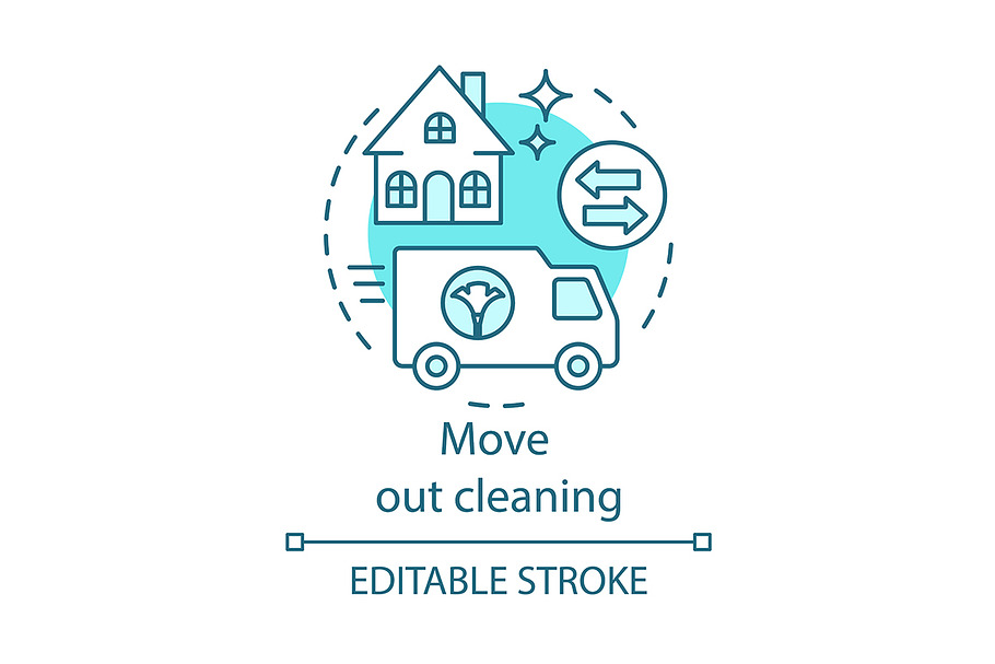 Move-out cleaning concept icon