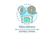 Video delivery concept icon