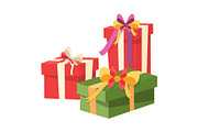 Gifts Icons Vector Christmas