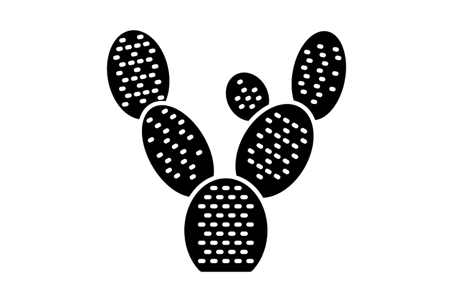 Bunny ears cactus glyph icon in Icons - product preview 8