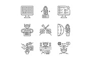 RPA linear icons set
