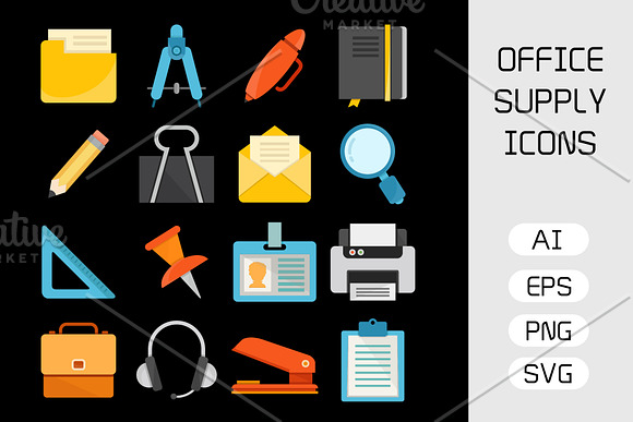 Office Supply Icons in Icons - product preview 1