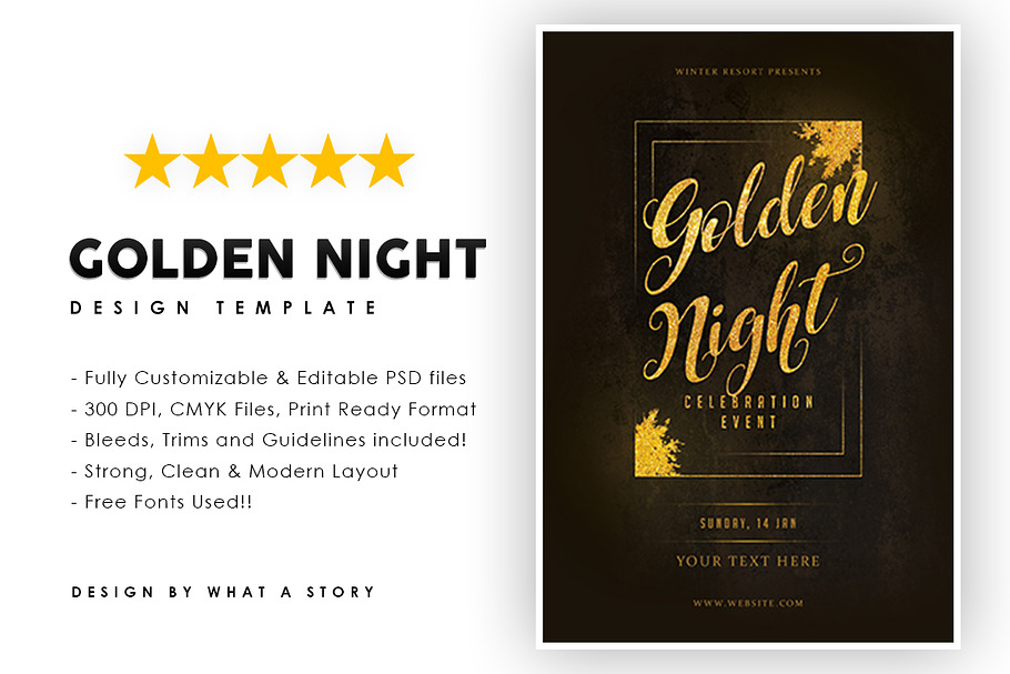 Golden night in Flyer Templates - product preview 8