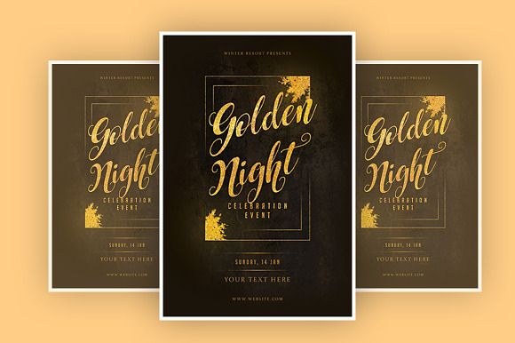 Golden night in Flyer Templates - product preview 1