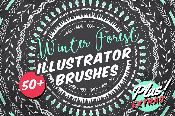 Winter Forest Illustrator Brushes in Photoshop Brushes - product preview 1