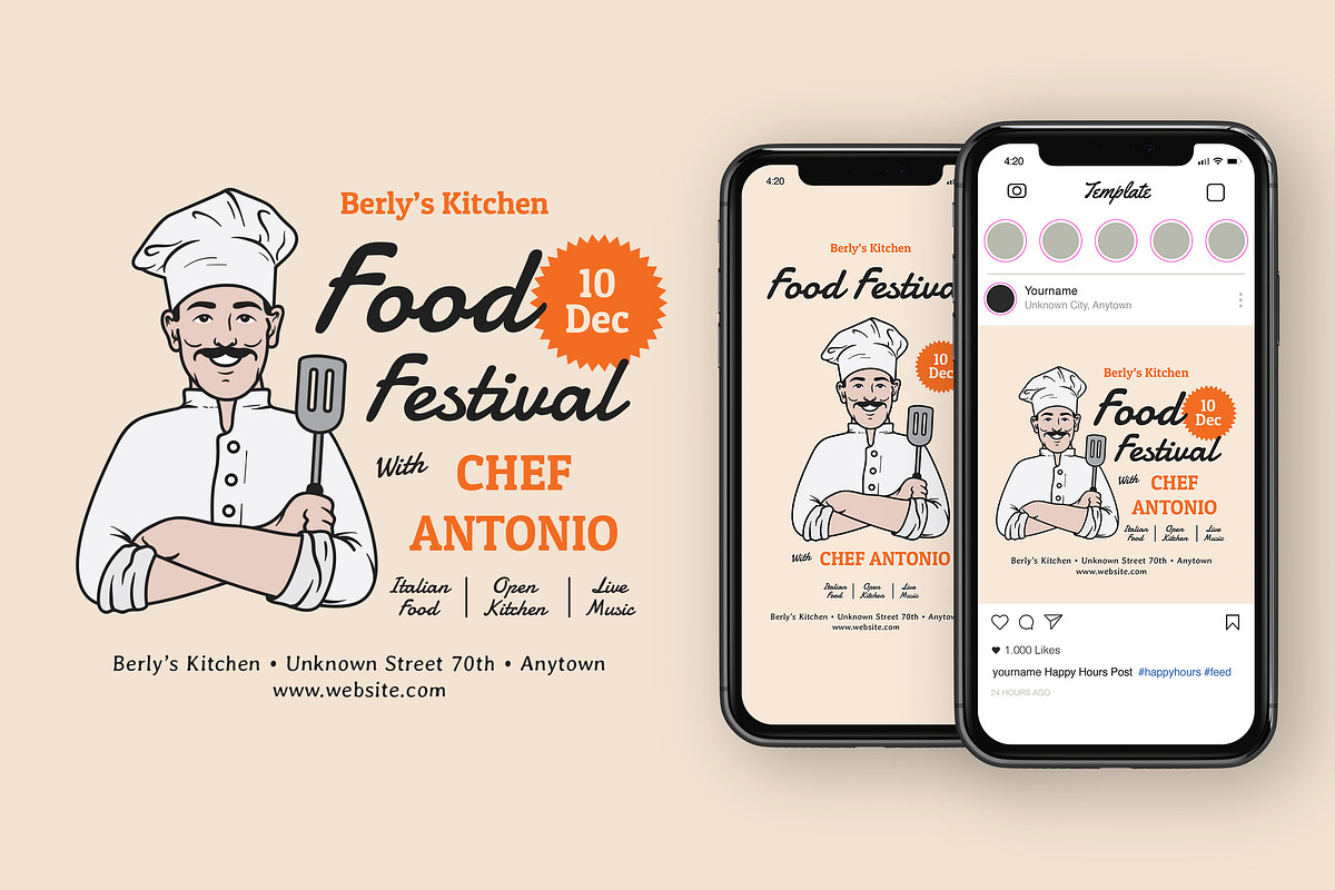 Food Festival Instagram Post in Instagram Templates - product preview 8