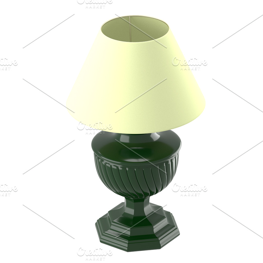 Old-style lamp with beige lampshade in Appliances - product preview 1