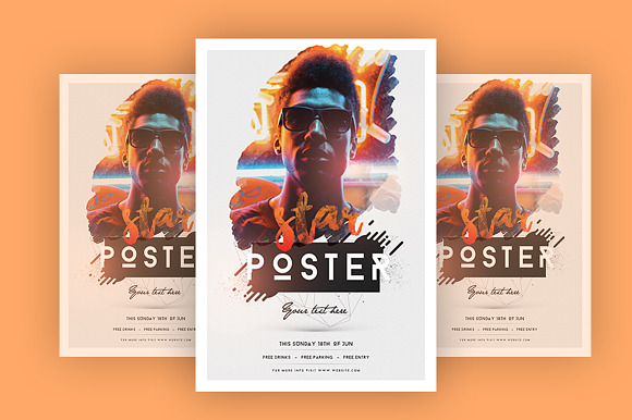 STAR POSTER in Flyer Templates - product preview 1