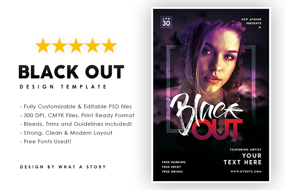 Black out in Flyer Templates - product preview 8