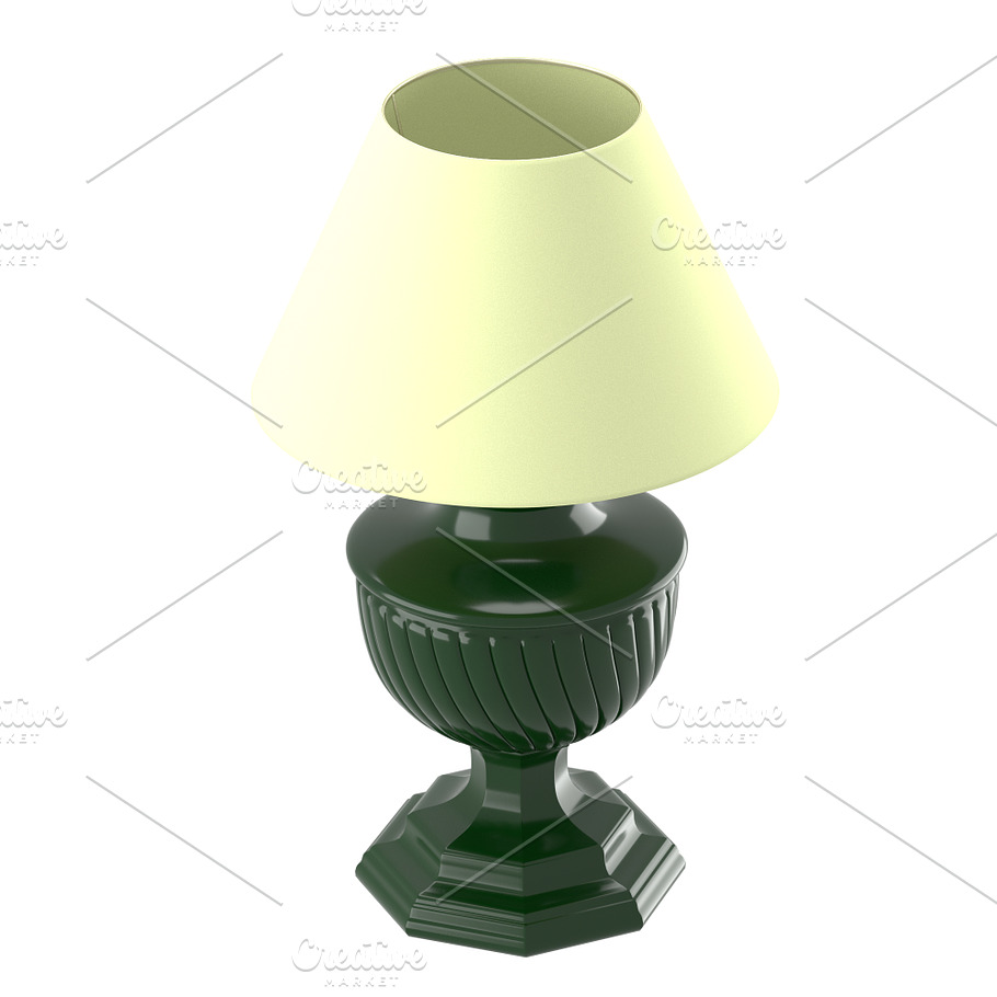 Old-style lamp with beige lampshade in Appliances - product preview 3