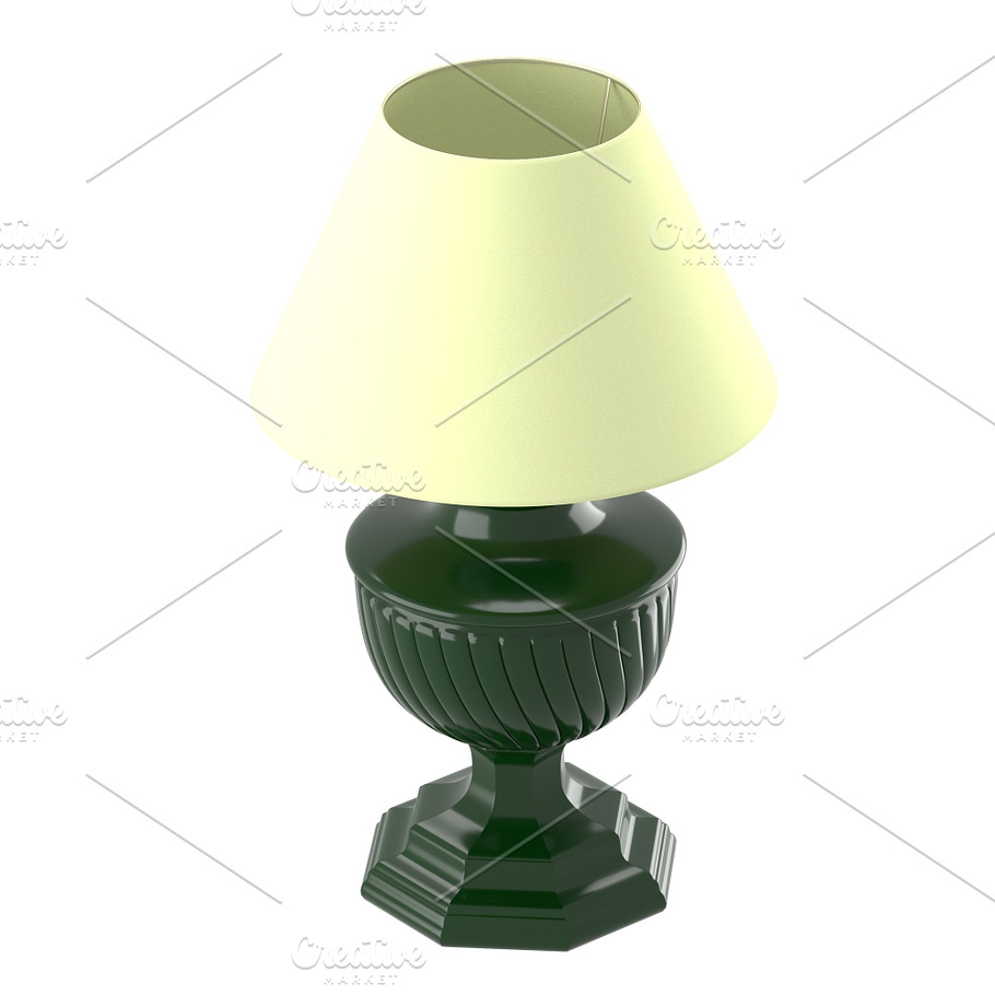 Old-style lamp with beige lampshade in Appliances - product preview 5