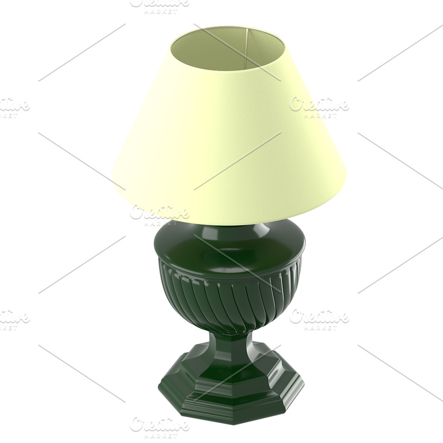 Old-style lamp with beige lampshade in Appliances - product preview 6