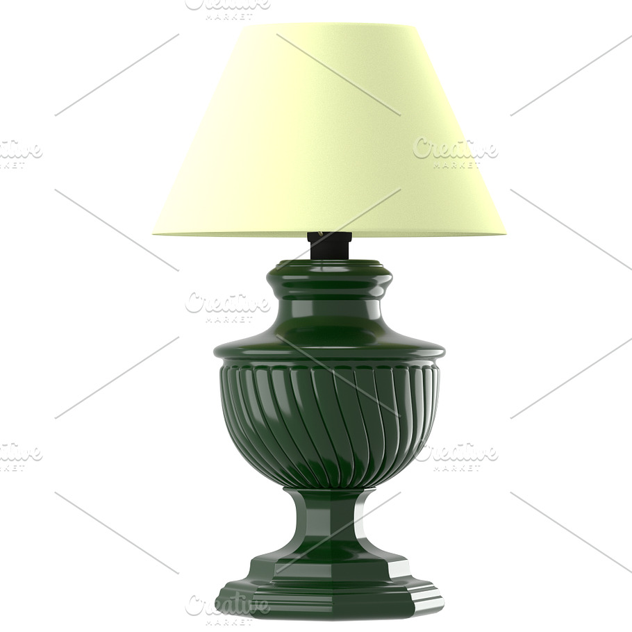 Old-style lamp with beige lampshade in Appliances - product preview 7