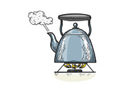 Boiling kettle teapot engraving