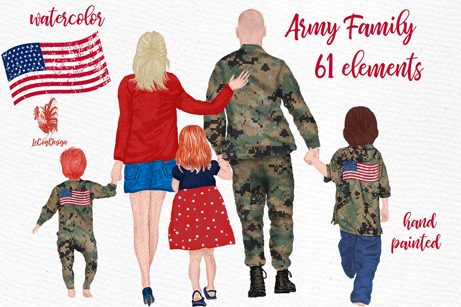 Army Family Clipart Soldier clipart in Illustrations - product preview 8
