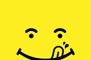 Yummi smile emoticon cartoon symbol