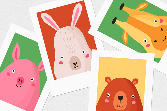 Cute animals card set in Illustrations - product preview 8