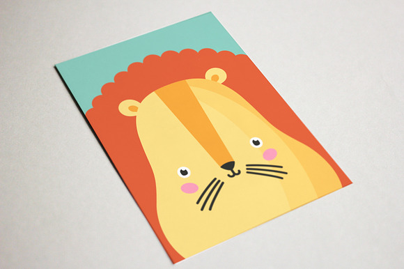 Cute animals card set in Illustrations - product preview 9
