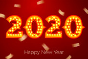 Vector+PSD 2020 New Year Banner