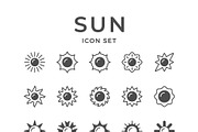Set Glyph Icons of Sun