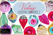 Vintage Christmas Ornaments 2 pack
