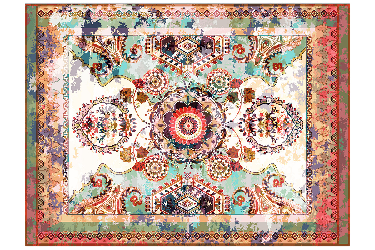 Vector design for rug, shawl, carpet in Illustrations - product preview 8