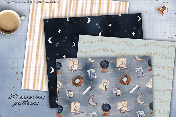 Starry Night Galaxy patterns in Patterns - product preview 1